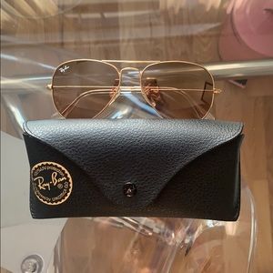 RAYBAN AVIATOR SUNGLASSES ROSE GOLD